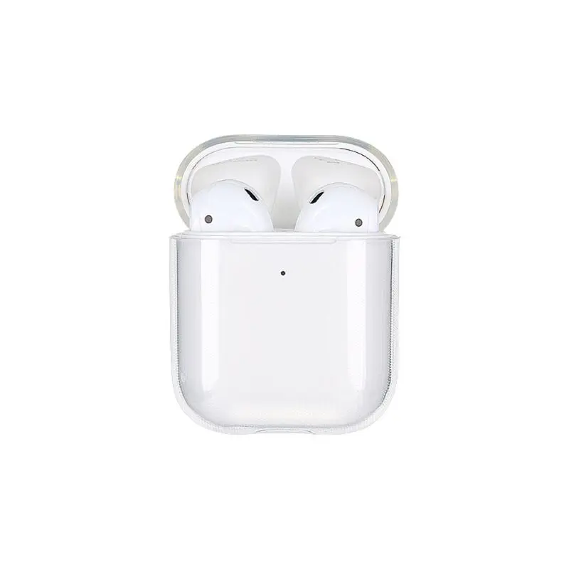 Capa transparente macia de tpu, capa protetora para fone de ouvido, película transparente para airpods 1 2