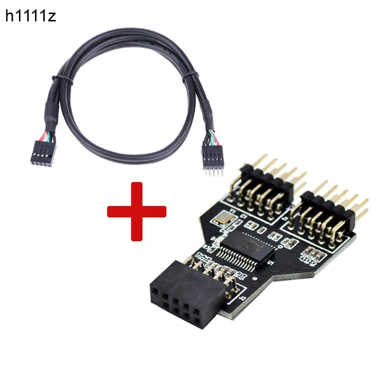 9pin usb encabeçamento fêmea 1 a 2 masculino usb 2.0 conector de desktop 9pin para 9pin adaptador para rgb divisor nzxt água refrigeração bluetooth