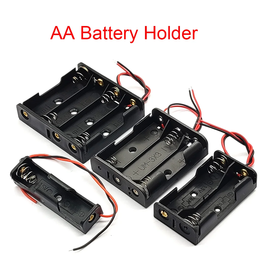 1/2/3/4 slot aa caixa de bateria aa caixa de bateria aa suporte de bateria 14500 aa diy leva com 1 2 3 4 slots transporte da gota