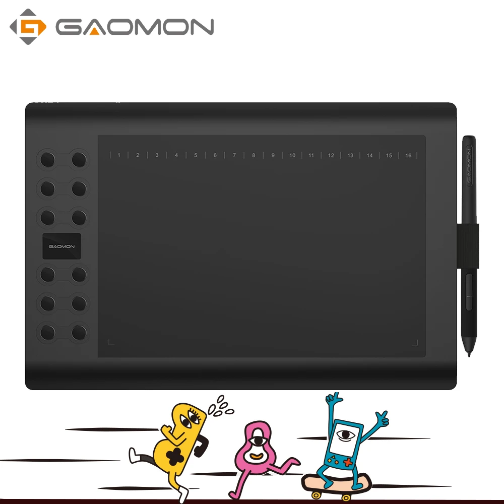 Gaomon-Tablet gráfico m106k pro 10 polegadas mesa digitalizadora, com 8192 níveis de inclinação, sem bateria, art stylus para windows/mac/android