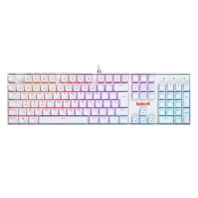Teclado Mecânico Gamer Redragon Mitra, RGB, Switch Outemu Brown, ABNT2, Branco - K551W-RGB (PT-BROWN)