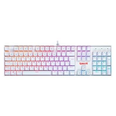 Teclado Mecânico Gamer Redragon Mitra RGB, Switches Redragon Preto, ABNT2, Lunar White - K551W-RGB (PT-BLACK)