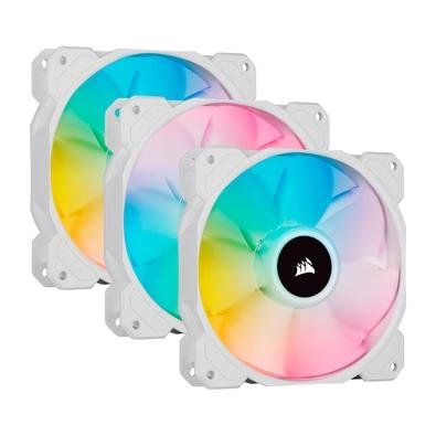 Kit Com 3 Ventoinhas Corsair iCUE SP120 RGB ELITE, 120mm, RGB, Branco - CO-9050137-WW