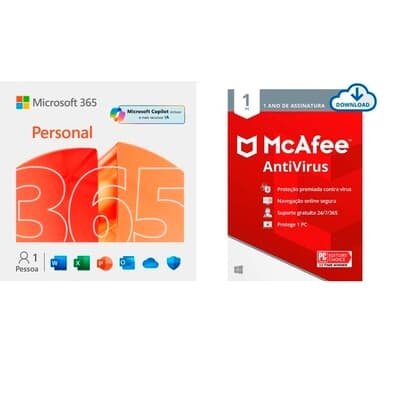 Microsoft Office Home 2024 ESD - Digital para Download + Kaspersky Antivírus Premium 3 Dispositivos 1 Ano, Digital para Download - KL1047KDCFS