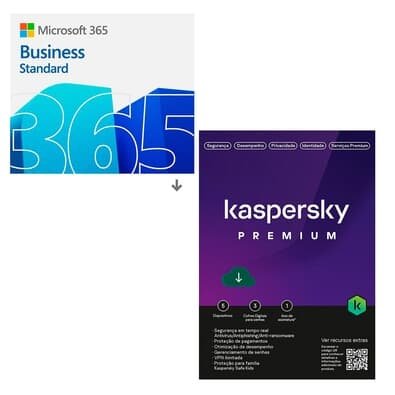 Microsoft 365 Business Standard ESD - Digital para Download + Kaspersky Antivírus Premium 5 Dispositivos 1 Ano, Digital para Download