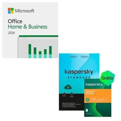 Microsoft Office Home and Business 2024 ESD + Kaspersky Standard + Kaspersky Password Manager 1 Dispositivo 1 Ano, Digital para Download