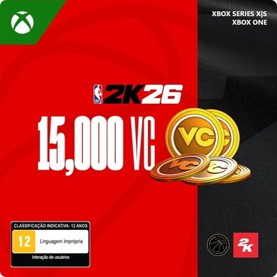 Gift Card NBA 2K26: 15,000 Moedas Virtuais (VC), Xbox
