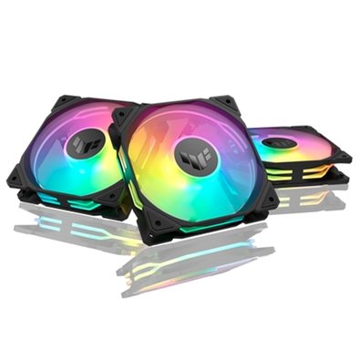 Kit com 3 Ventoinhas ASUS TUF Gaming TR120, 120mm, Led ARGB, Preto - 90DA0090-B00020