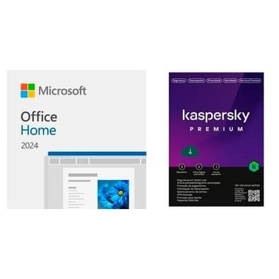 Microsoft Office Home 2024 ESD - Digital para Download + Kaspersky Antivirus Premium 3 Dispositivos 1 Ano, Digital para Download - KL1047KDCFS