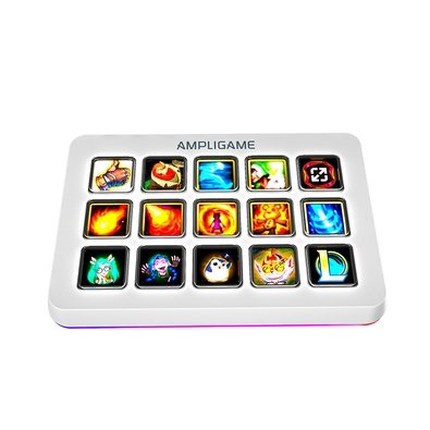 Stream Controller Fifine AmpliGame D6, 15 Teclas Macro, RGB, Branco - D6W