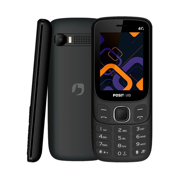 Celular Feature Phone Positivo P41 4G 2.4” Dual SIM, Rádio FM - Preto