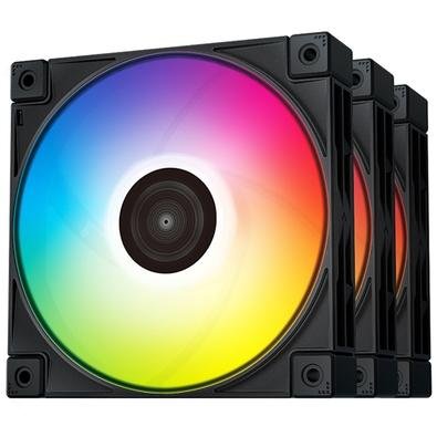Kit Cooler FAN Gamer com 3 Fans Deepcool FC120, 120mm, RGB, LED, Preto - R-FC120-BKAMN3-G-1
